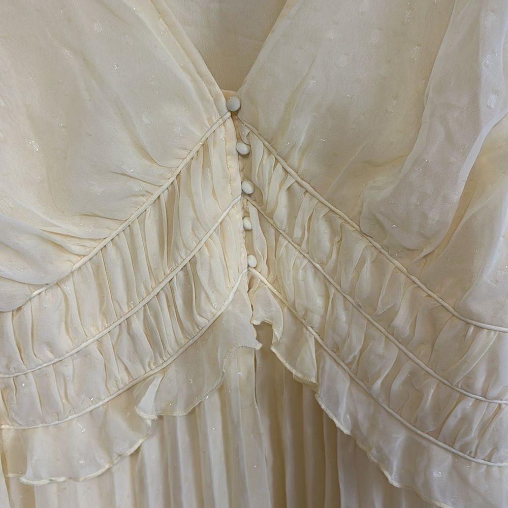 Asos Design Curve Button Up Ruched Waist Pleated … - image 3